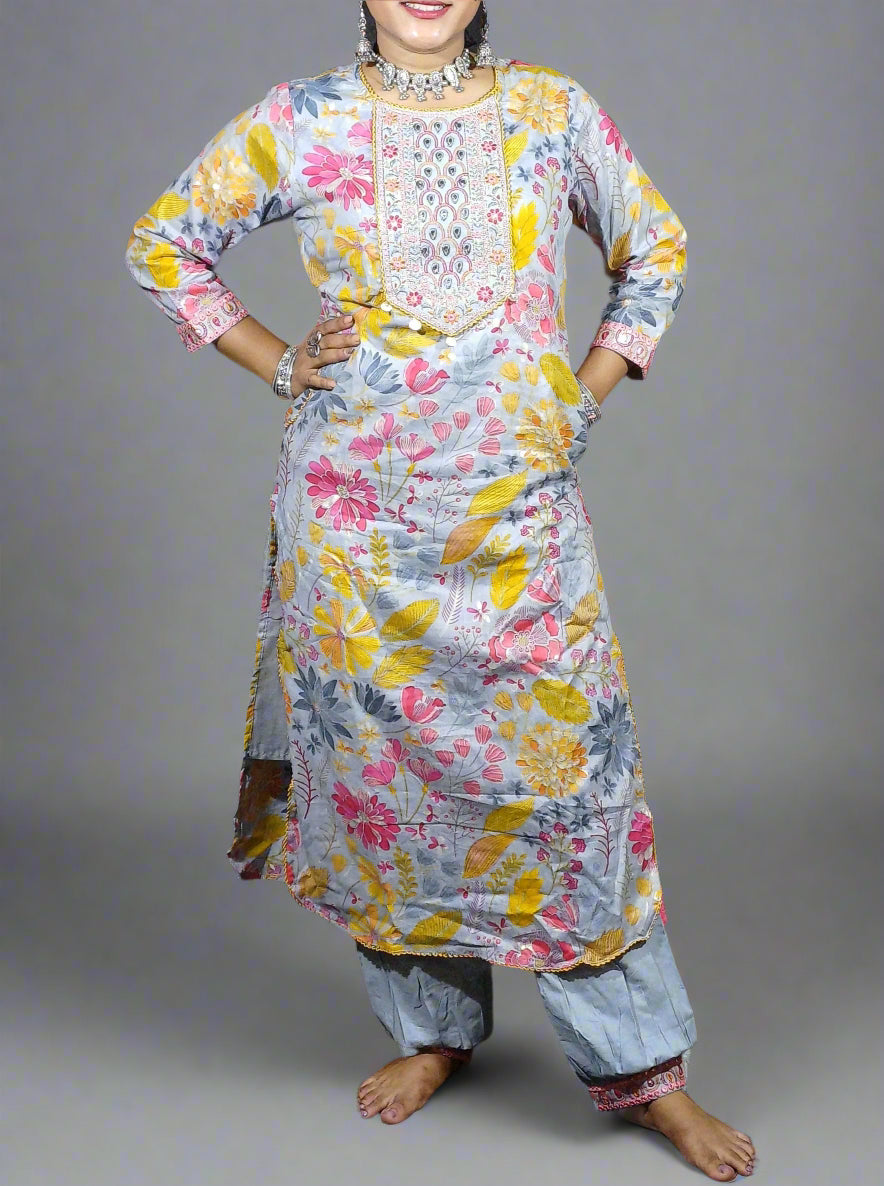 Niharika Two Piece Straight Cut Kurti Set