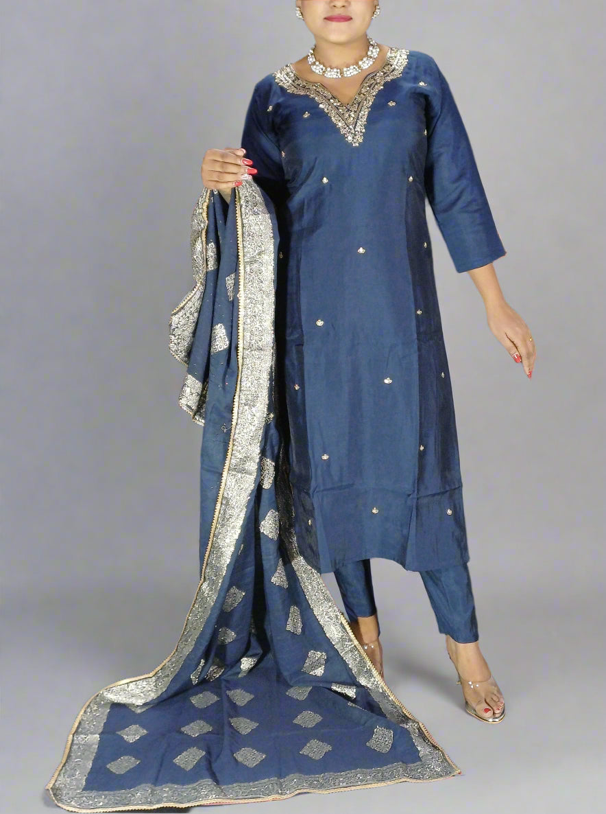 Neelam Three Piece Straight Cut Kurti Set