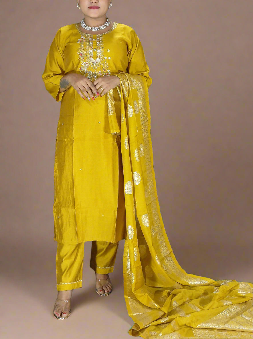 Taraana Three Piece Straight Cut Kurti Set