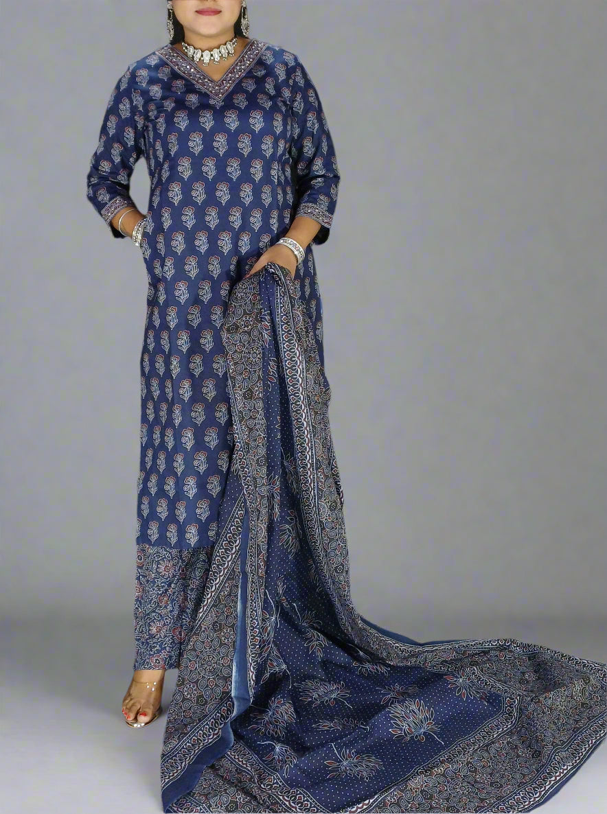 Neelam Three Piece Straight Cut Kurti Set