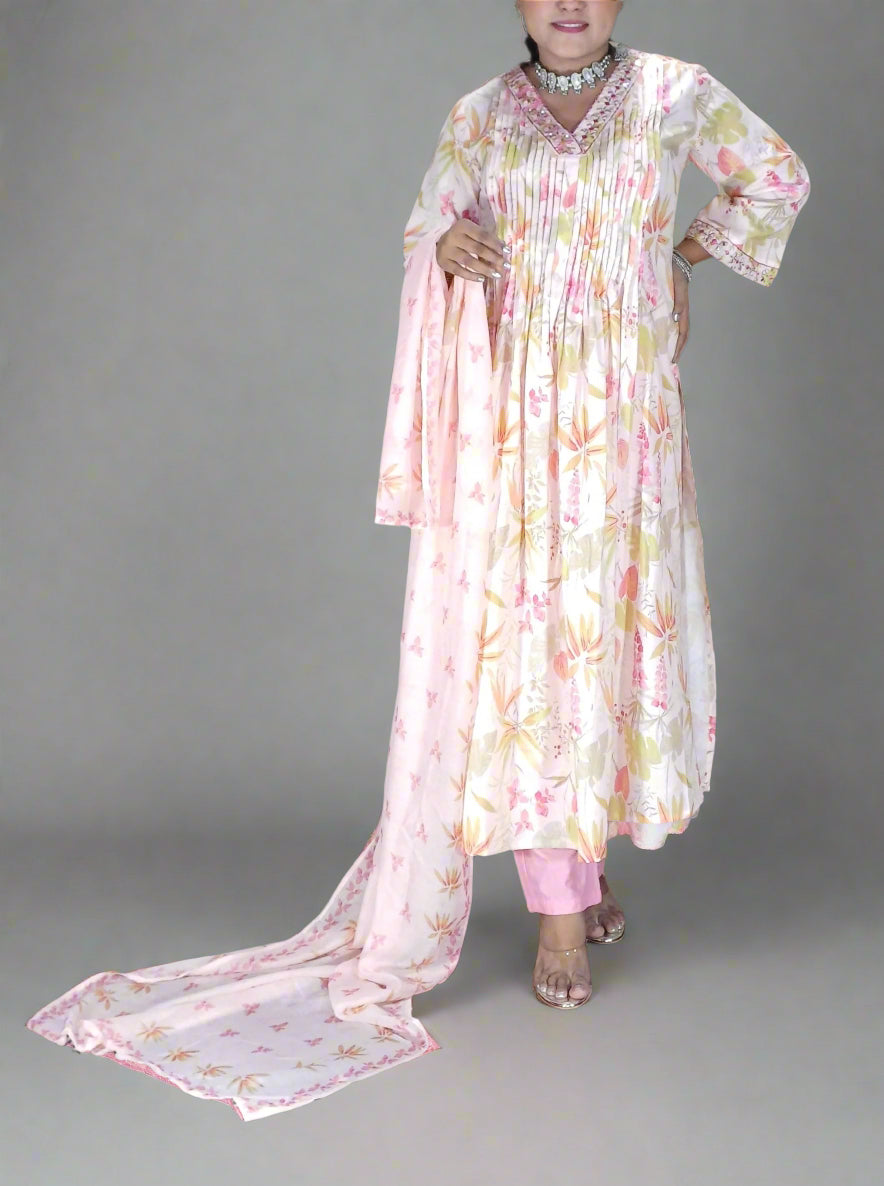 Saanvi Three Piece Straight Cut Kurti Set