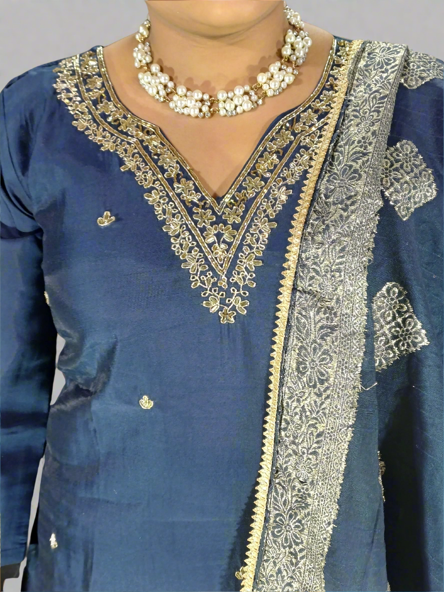 Neelam Three Piece Straight Cut Kurti Set