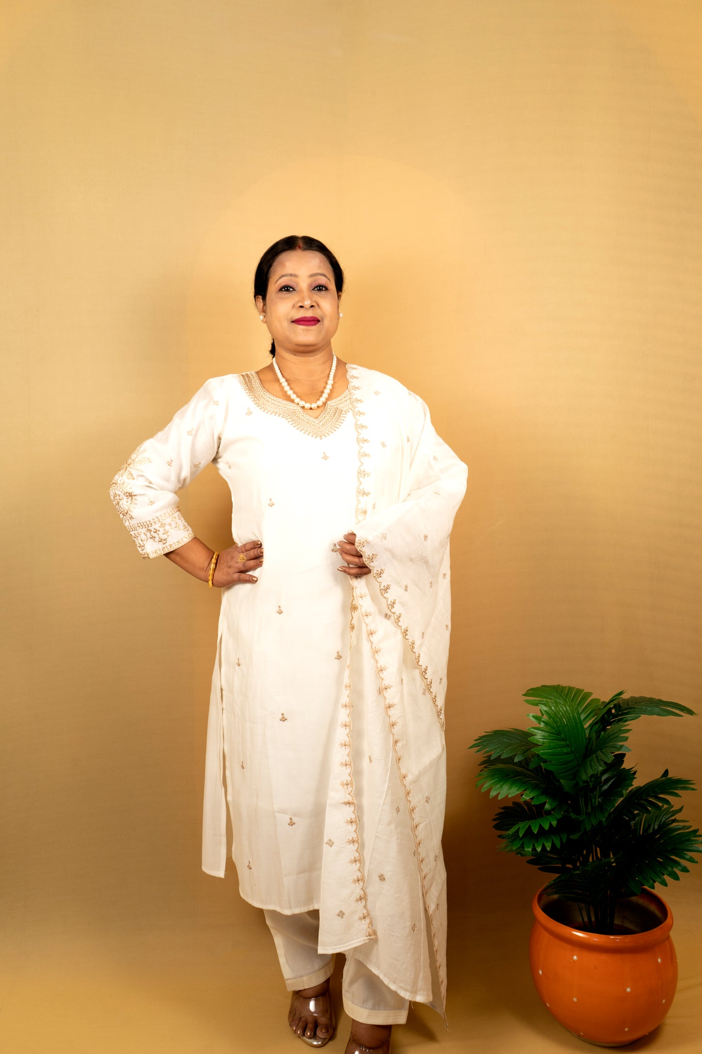 Ruhani Three Piece Straight Cut Kurti Set