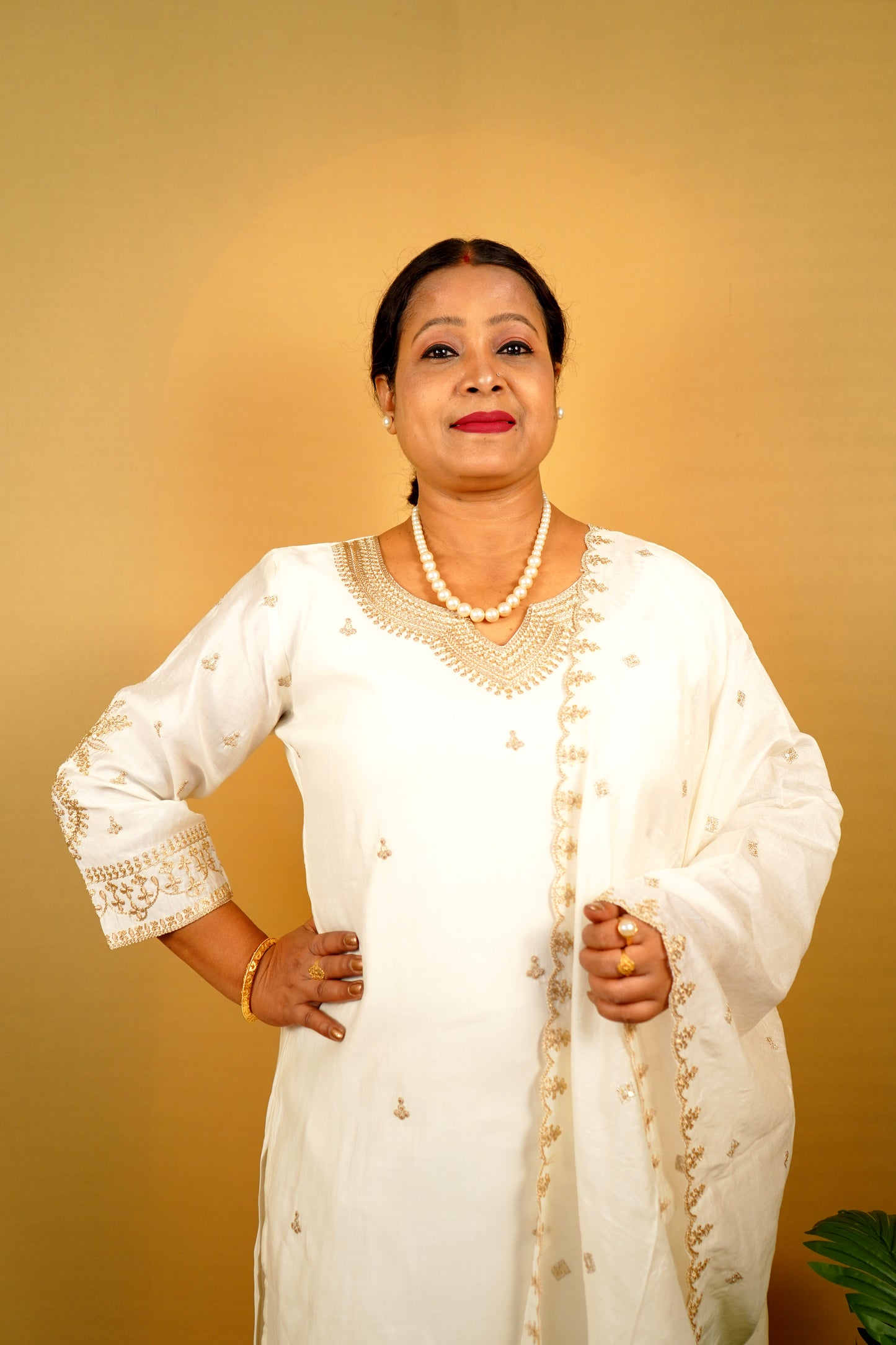 Ruhani Three Piece Straight Cut Kurti Set