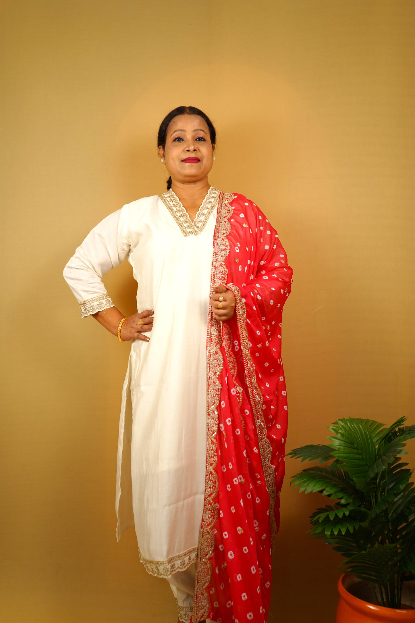 Ruhani Three Piece Straight Cut Kurti Set