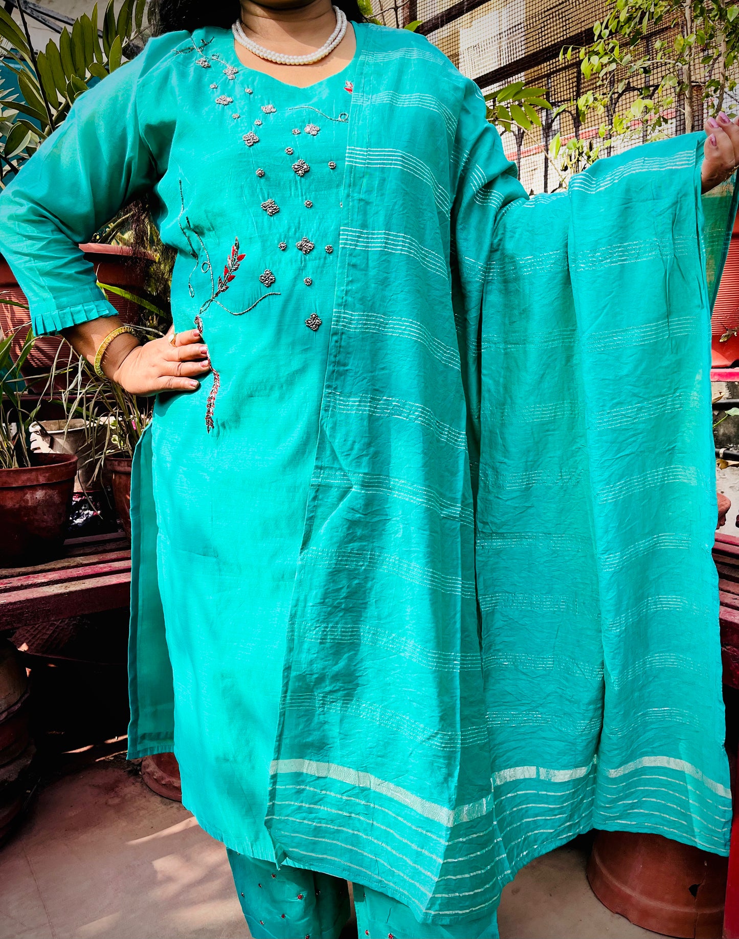 Ira Three Piece Straight Cut Kurti Set