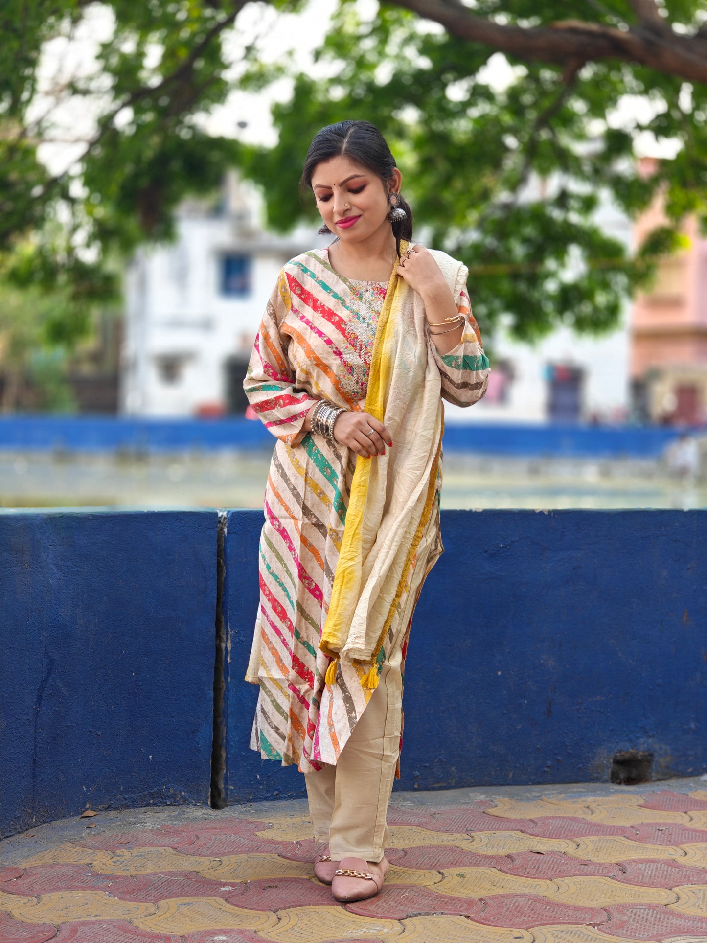 Kritika Three Piece Straight Cut Kurti Set
