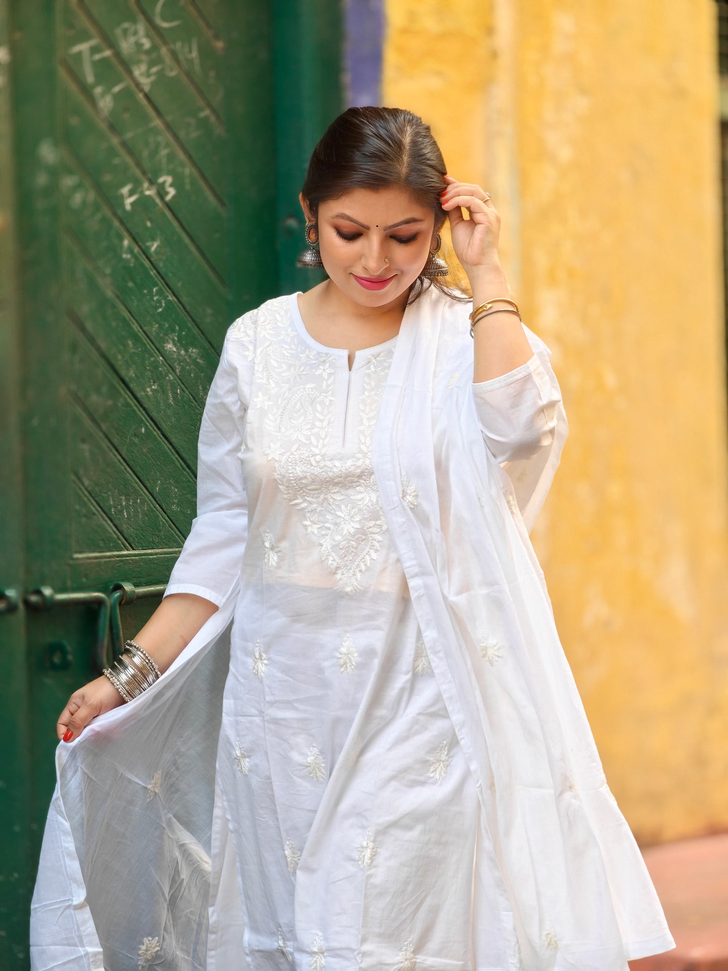 Ruhani Three Piece Straight Cut Kurti Set