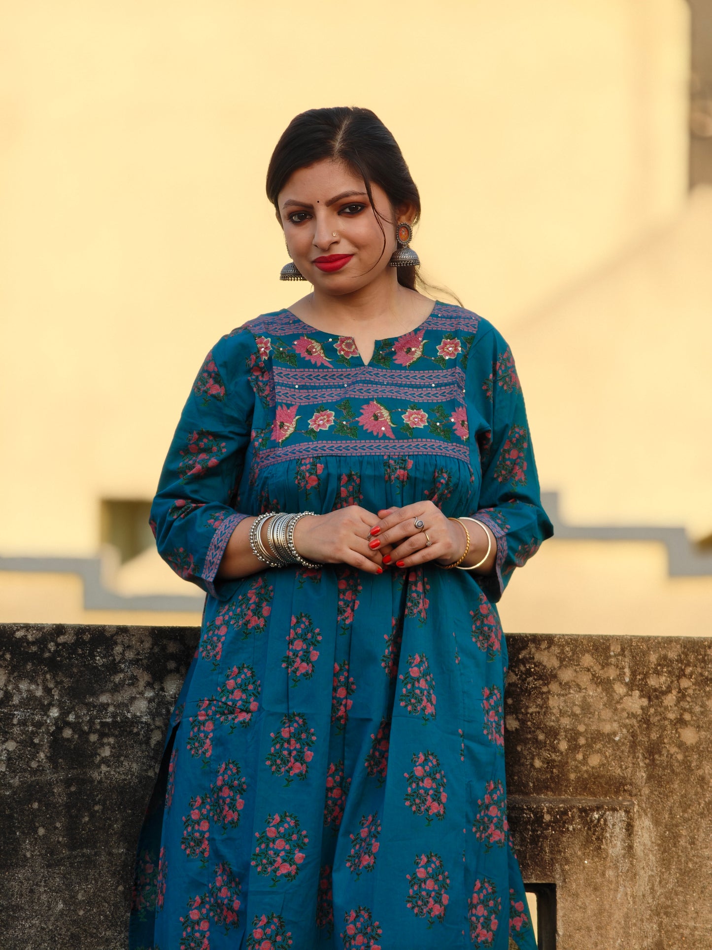 Neelam Two Piece Naira Cut Kurti Set