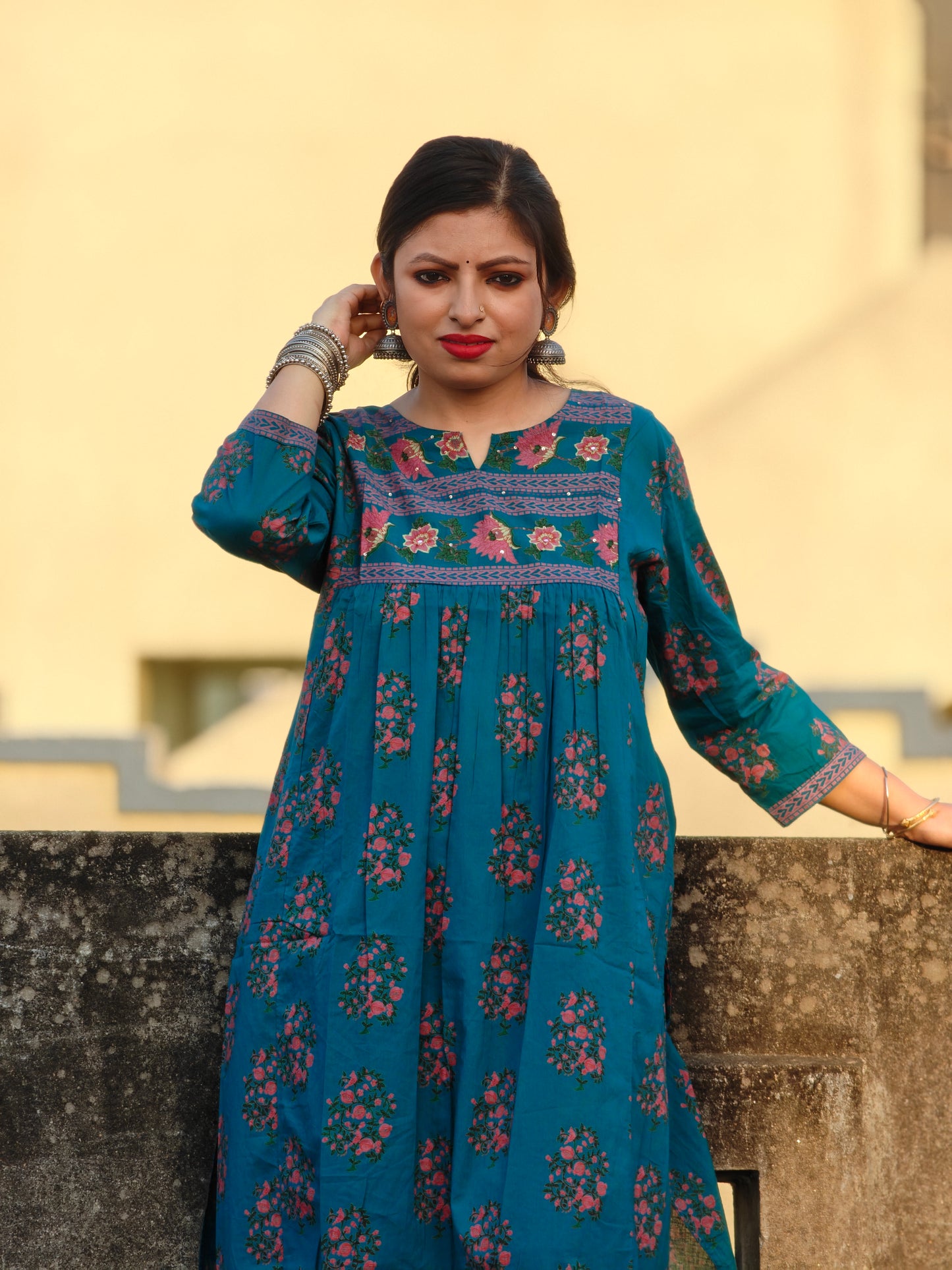 Neelam Two Piece Naira Cut Kurti Set