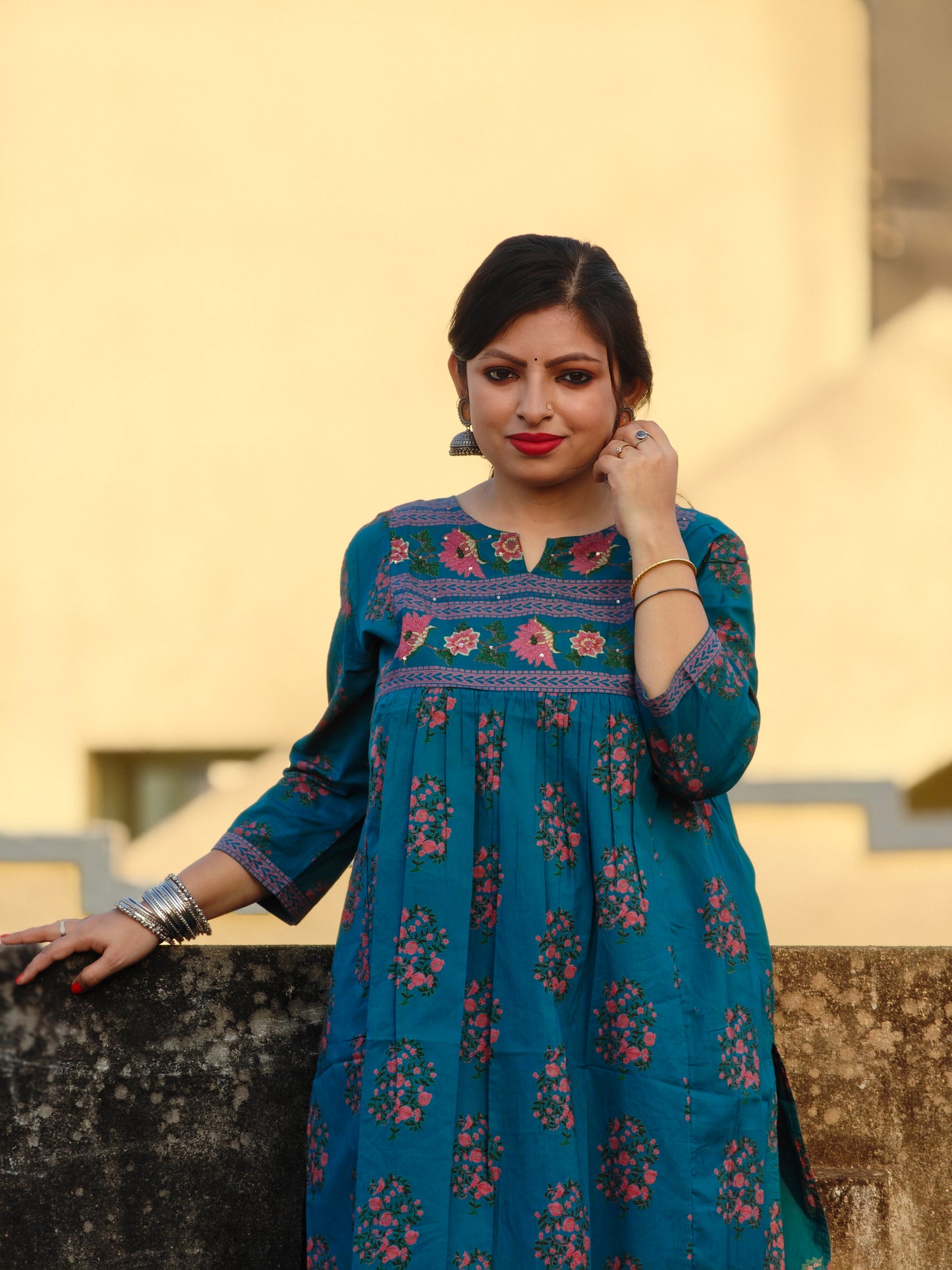 Neelam Two Piece Naira Cut Kurti Set