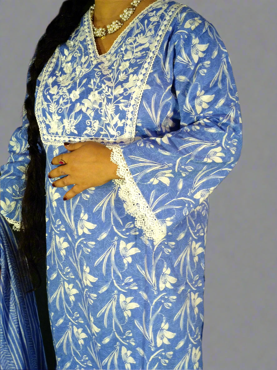 Neelam Three Piece Straight Cut Kurti Set