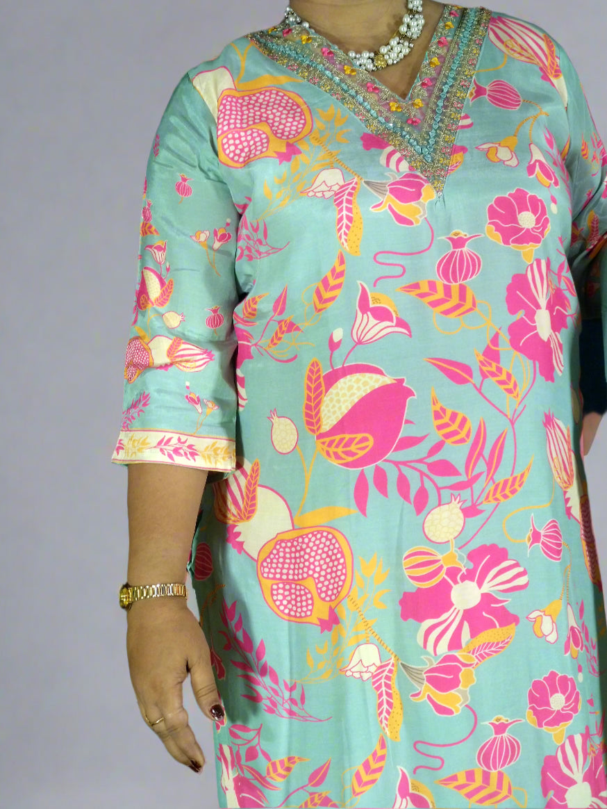 Vyoma Three Piece Straight Cut Kurti Set