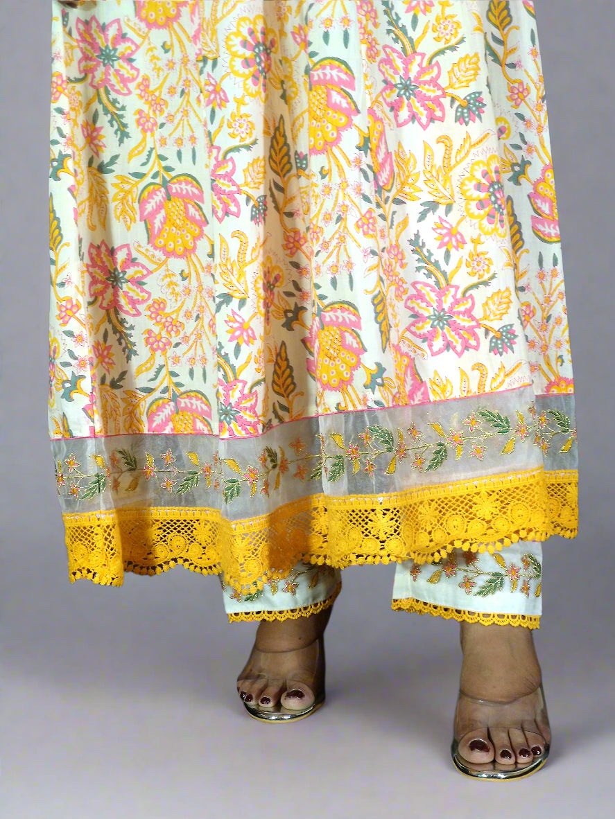 Kritika Three Piece Anarkali Cut Kurti Set