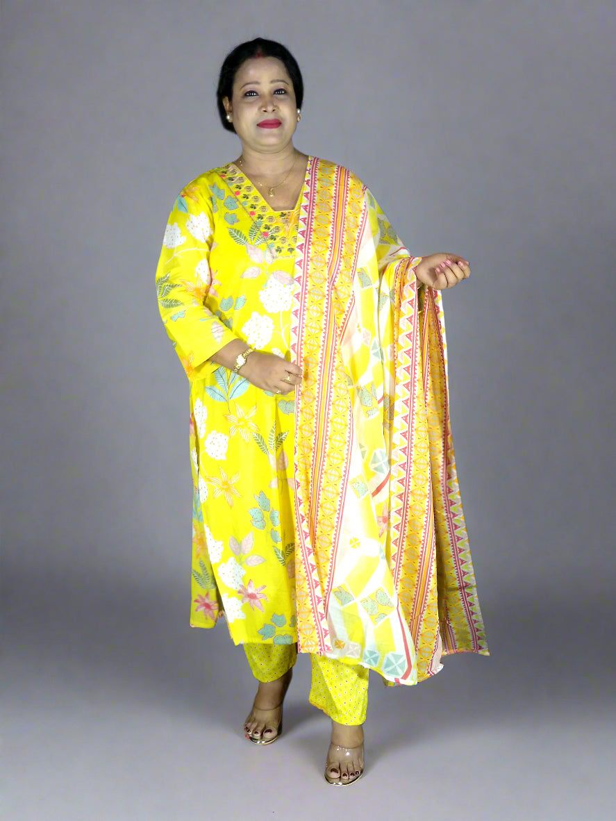 Taraana Three Piece Straight Cut Kurti Set