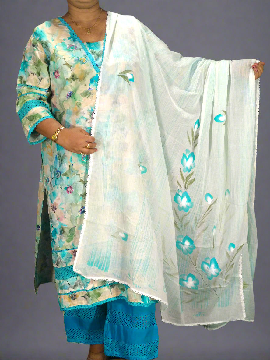 Vyoma Three Piece Straight Cut Kurti Set