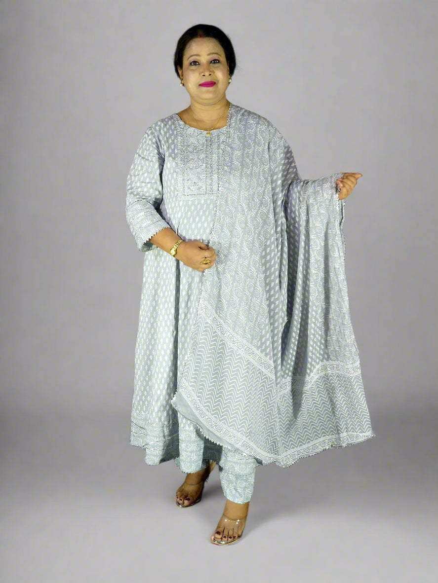 Meher Three Piece A-Line Cut_Kurti Set