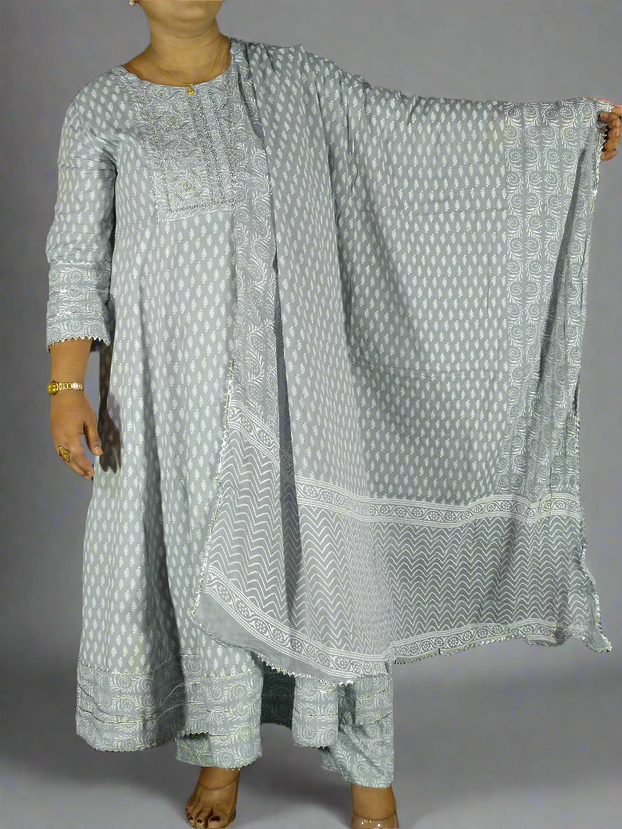 Meher Three Piece A-Line Cut_Kurti Set