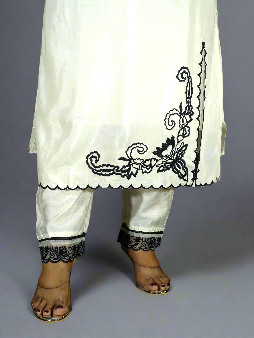 Ruhani Three Piece A-Line Cut Kurti Set