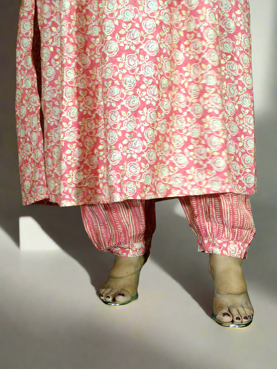 Jhanvi Three Piece Aaliya Cut Kurti Set