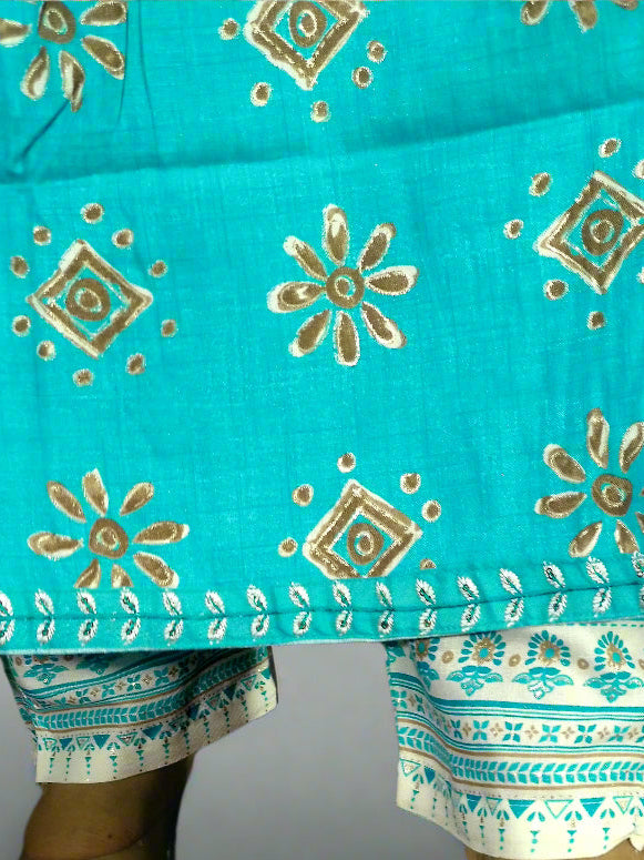 Prisha Three Piece Naira Cut Kurti Set