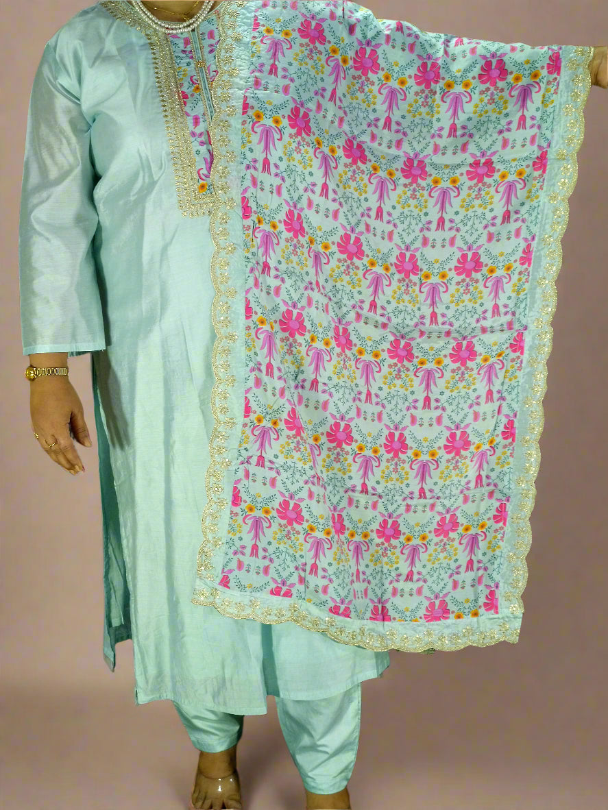Vyoma Three Piece Straight Cut Kurti Set