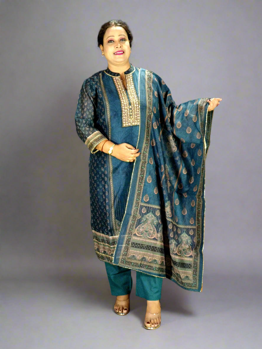 Ira Three Piece Straight Cut Kurti Set