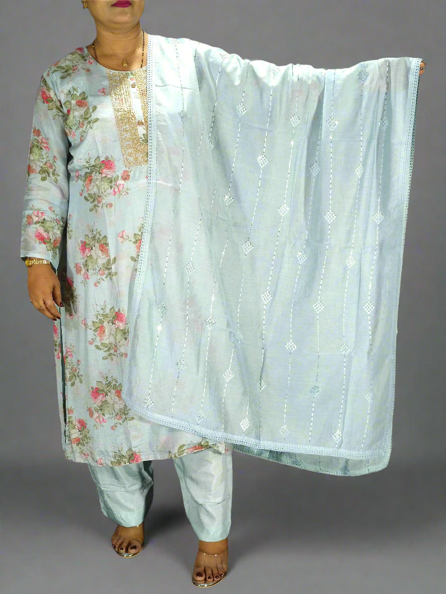 Vyoma Three Piece Straight Cut Kurti Set