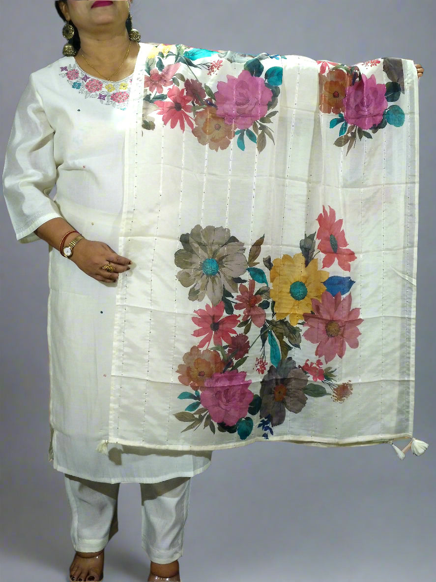 Ruhani Three Piece Straight Cut Kurti Set