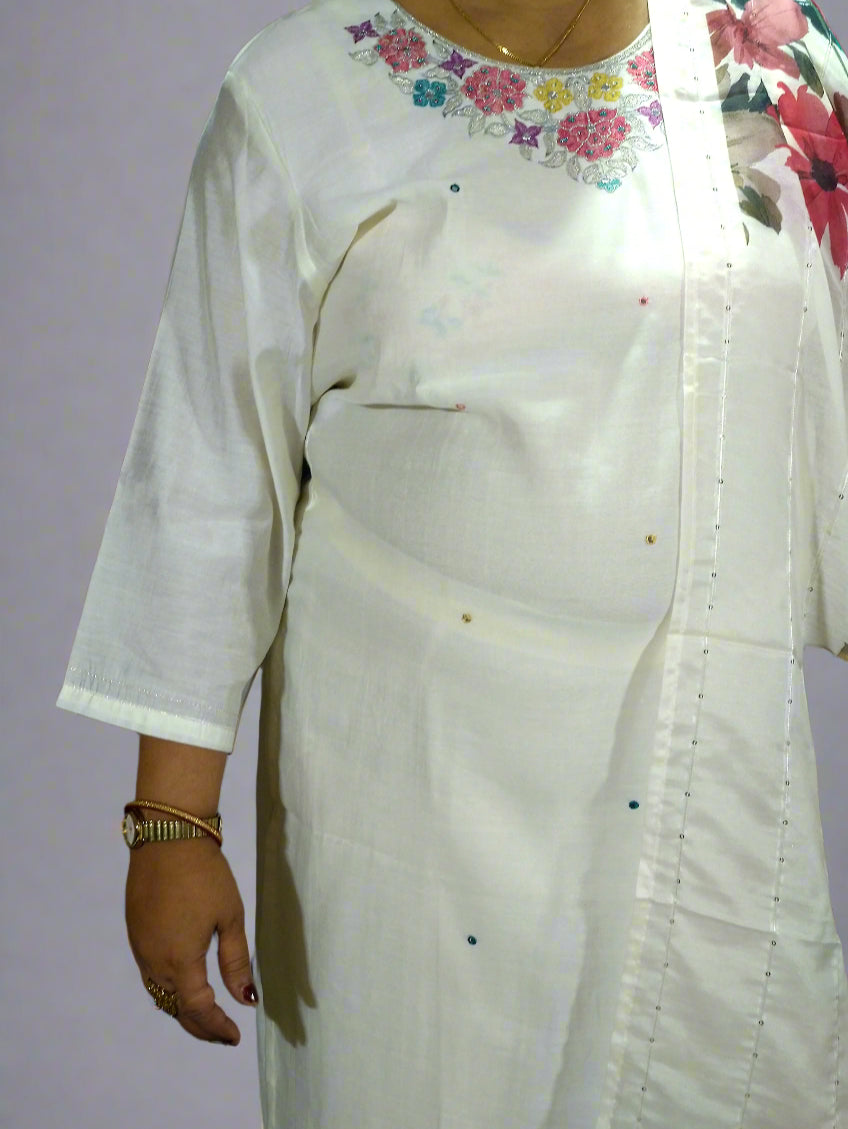 Ruhani Three Piece Straight Cut Kurti Set