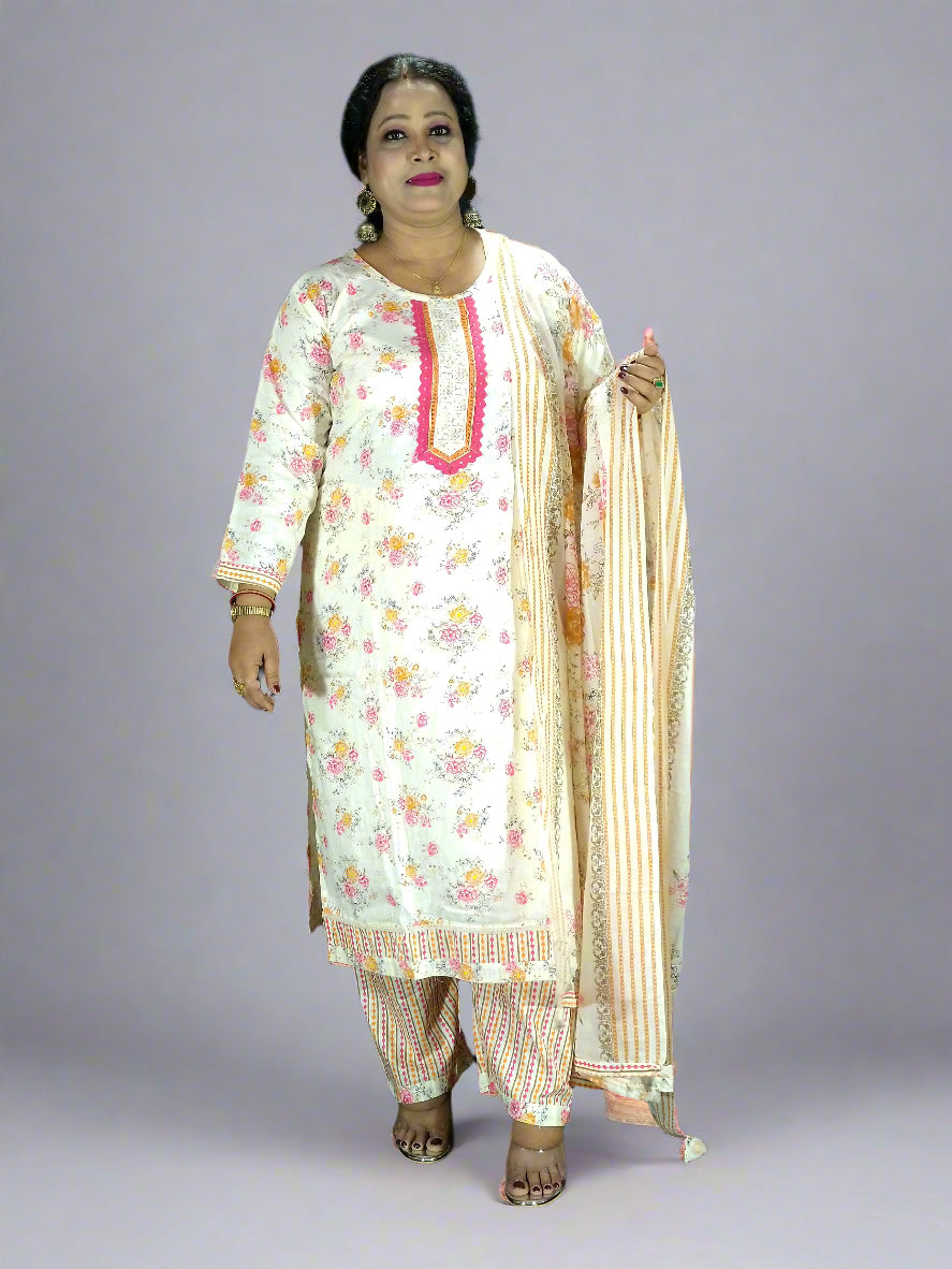 Shar Three Piece Straight Cut Kurti Set