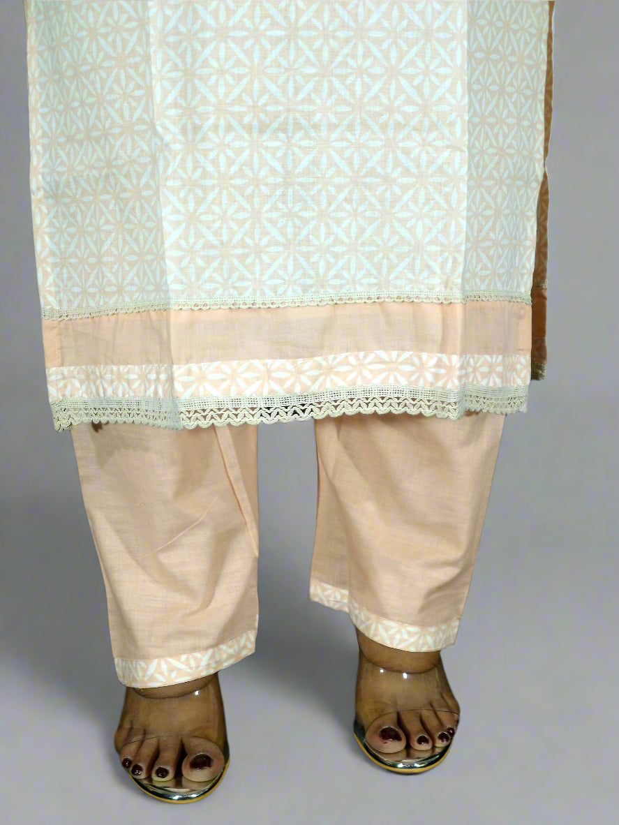 Shar Three Piece Straight Cut Kurti Set