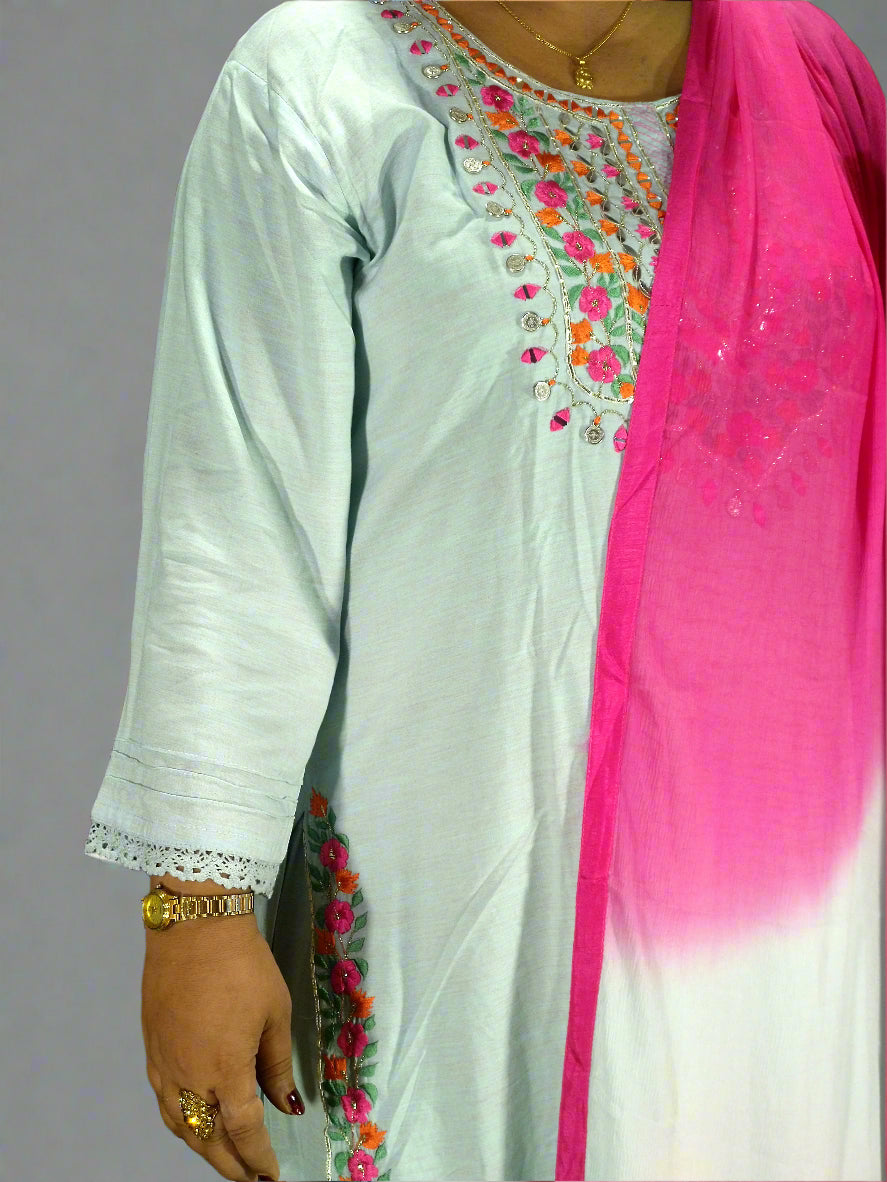 Vyoma Three Piece Straight Cut Kurti Set