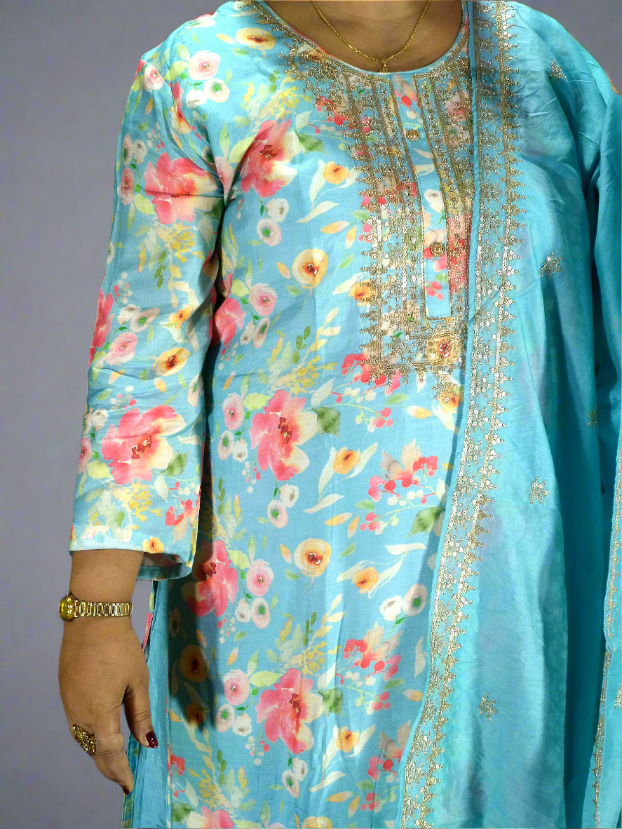 Vyoma Three Piece Straight Cut Kurti Set