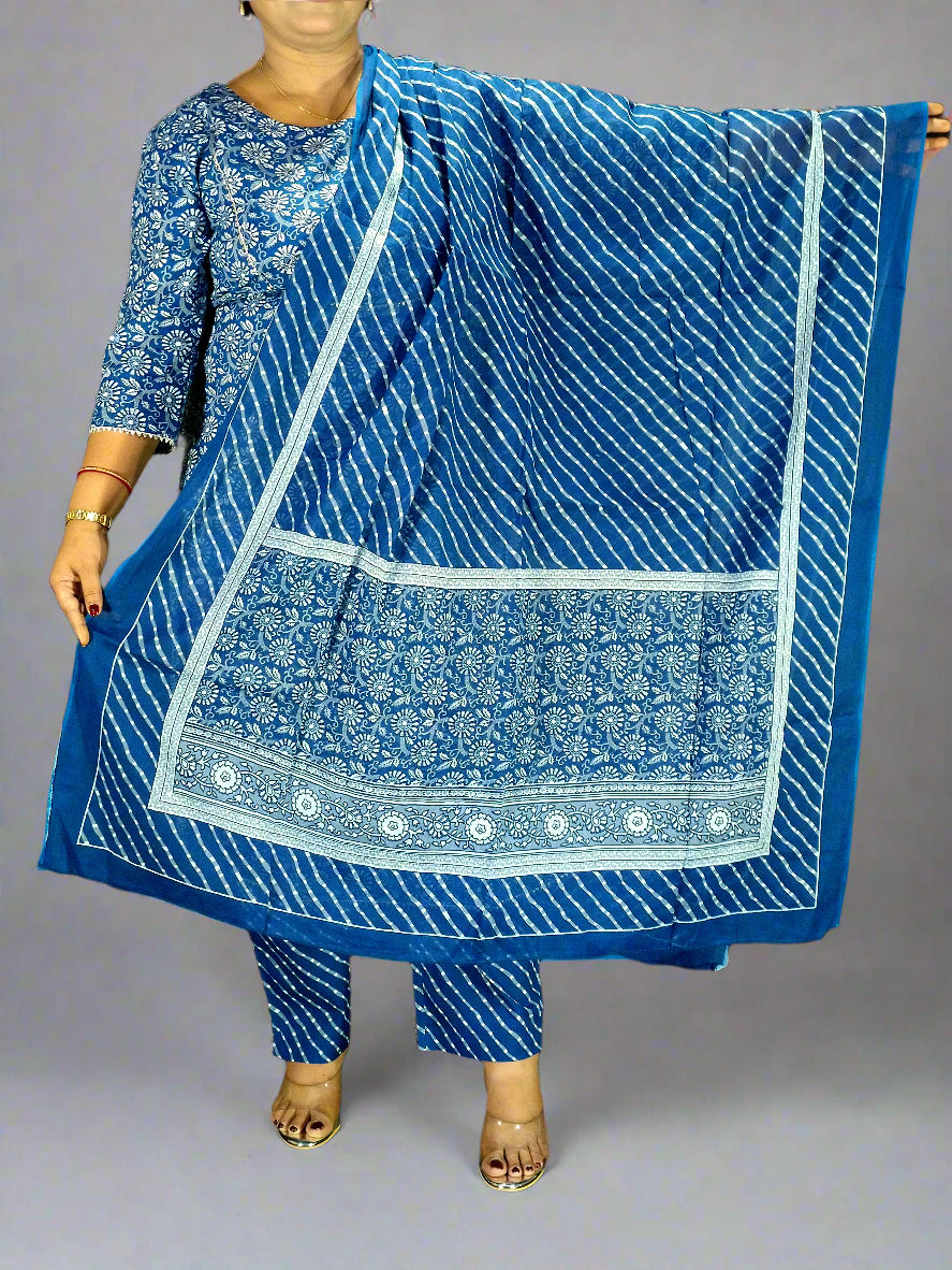 Prisha Three Piece Straight Cut Kurti Set