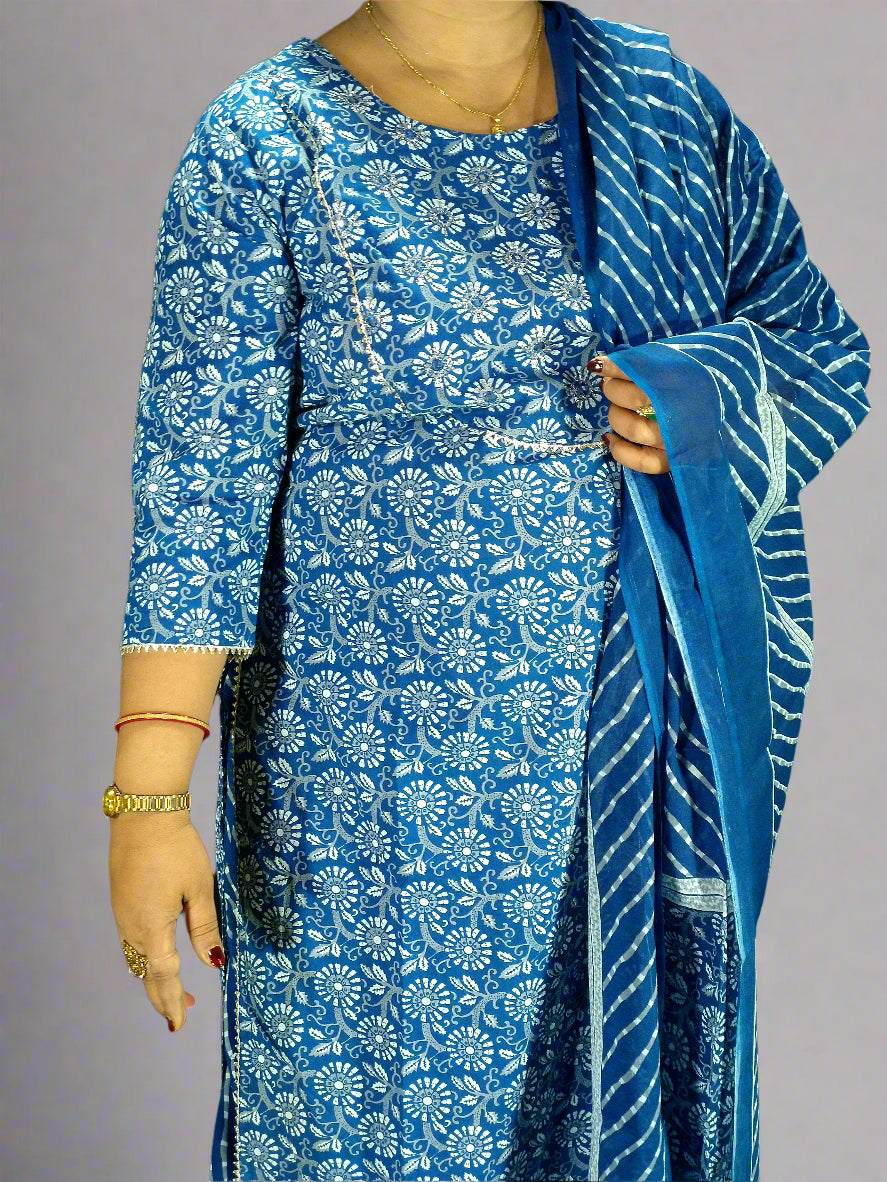 Prisha Three Piece Straight Cut Kurti Set