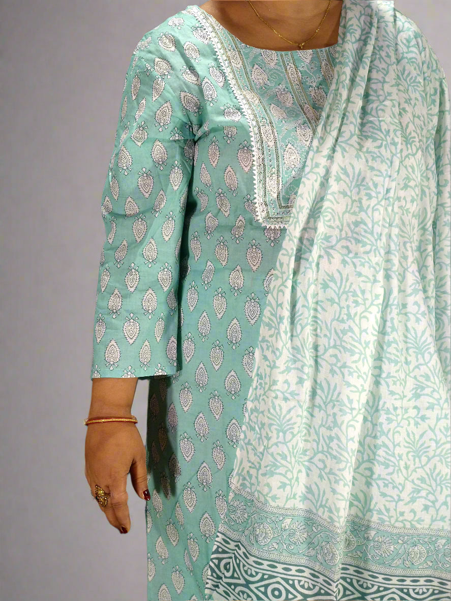 Lavanya Three Piece Straight Cut Kurti Set