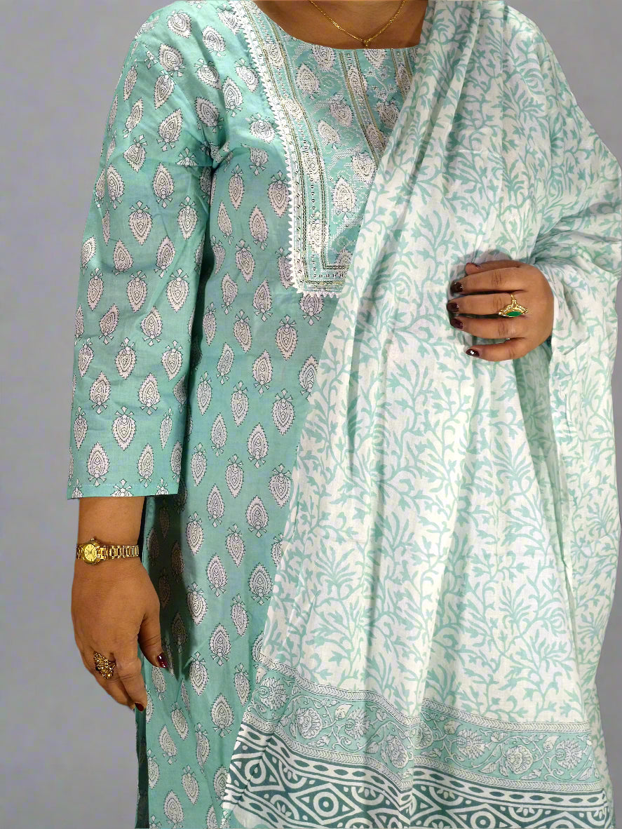 Lavanya Three Piece Straight Cut Kurti Set
