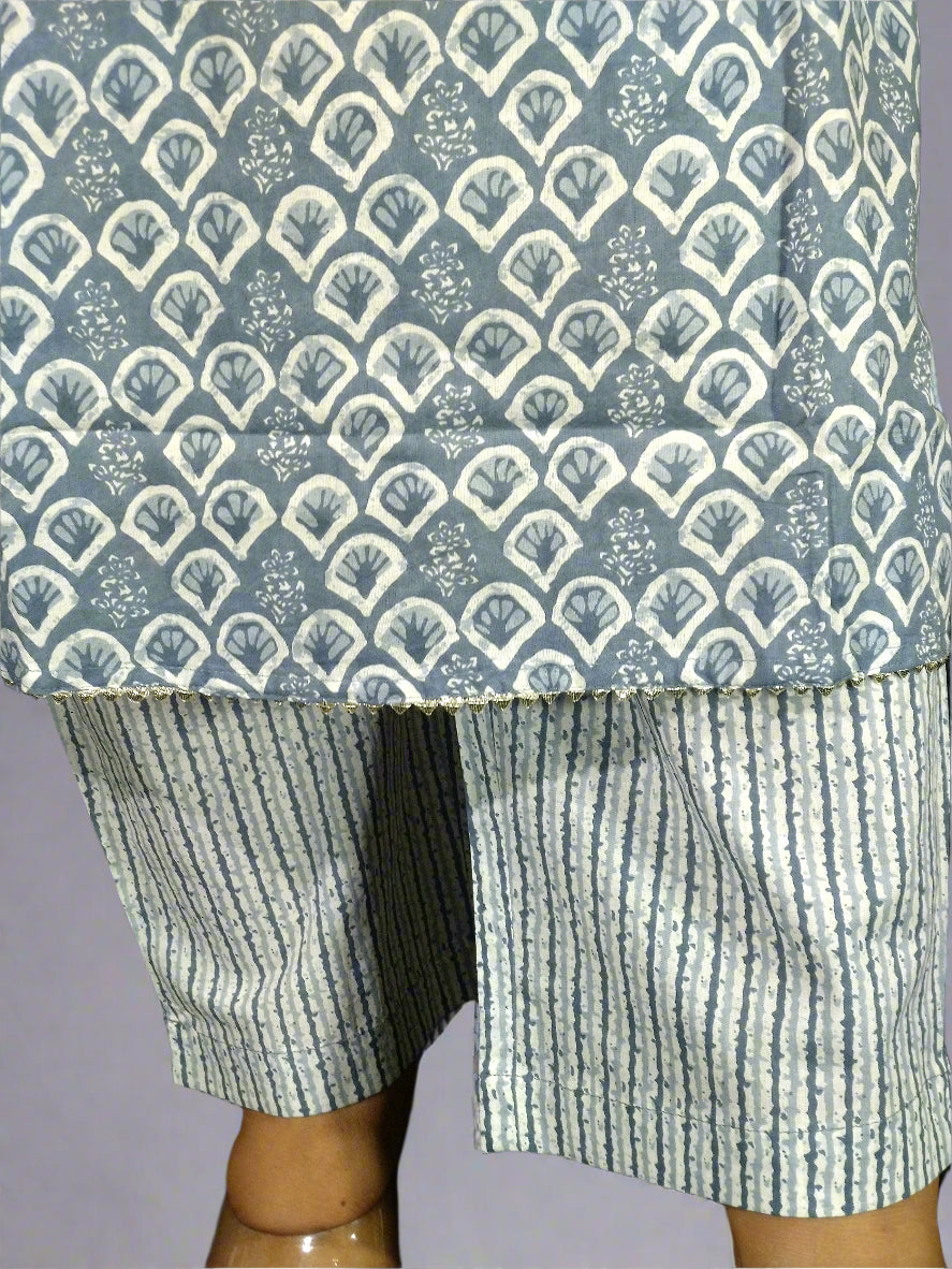 Meher Three Piece Straight Cut Kurti Set