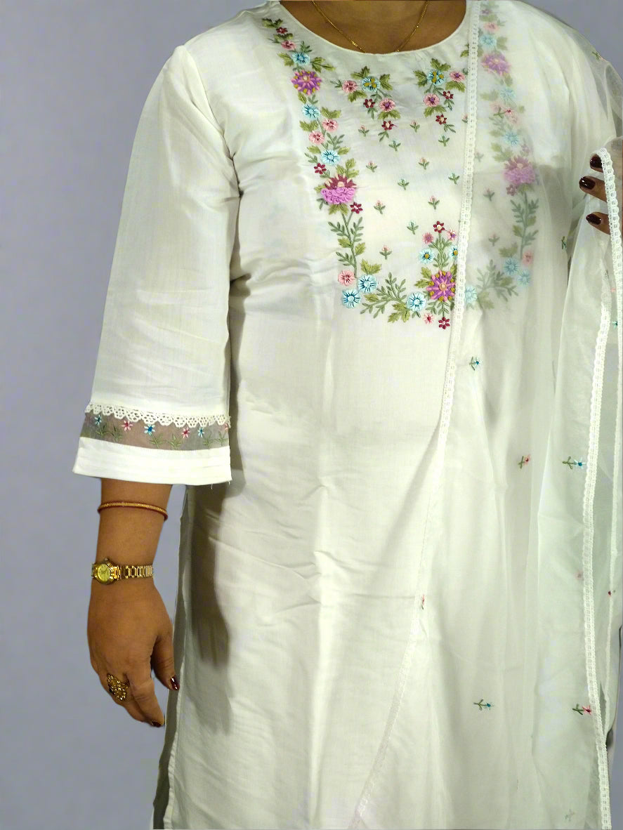 Ruhani Three Piece Straight Cut Kurti Set
