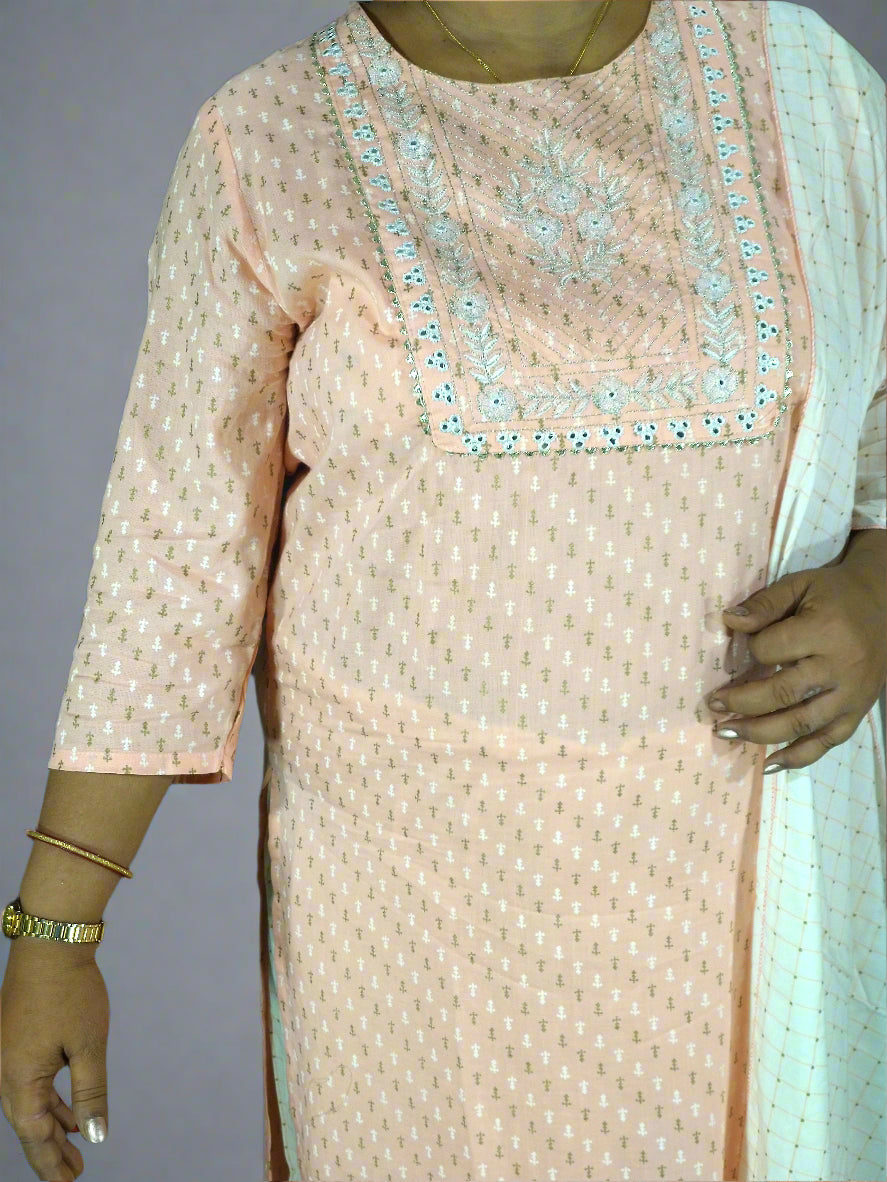 Jhanvi Three Piece Straight Cut Kurti Set