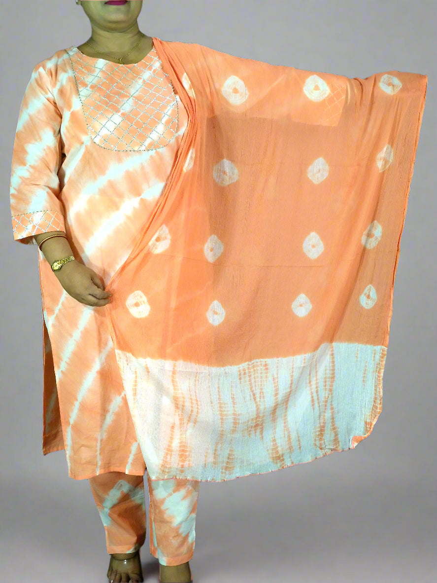 Jhanvi Three Piece Straight Cut Kurti Set