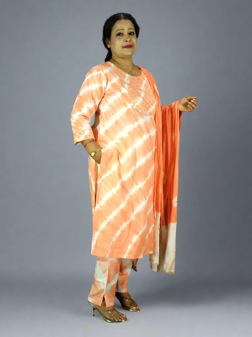 Jhanvi Three Piece Straight Cut Kurti Set