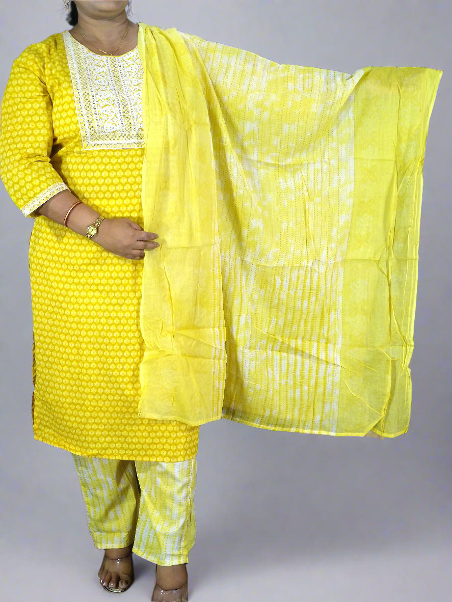 Taraana Three Piece Straight Cut Kurti Set