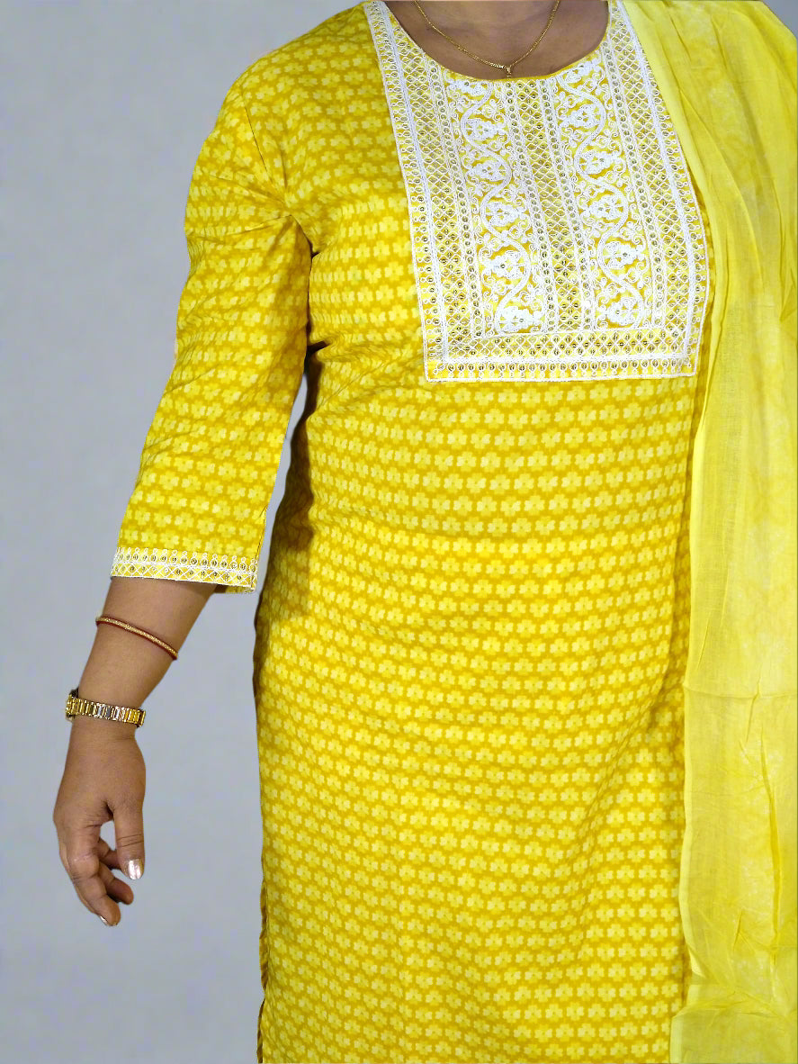 Taraana Three Piece Straight Cut Kurti Set