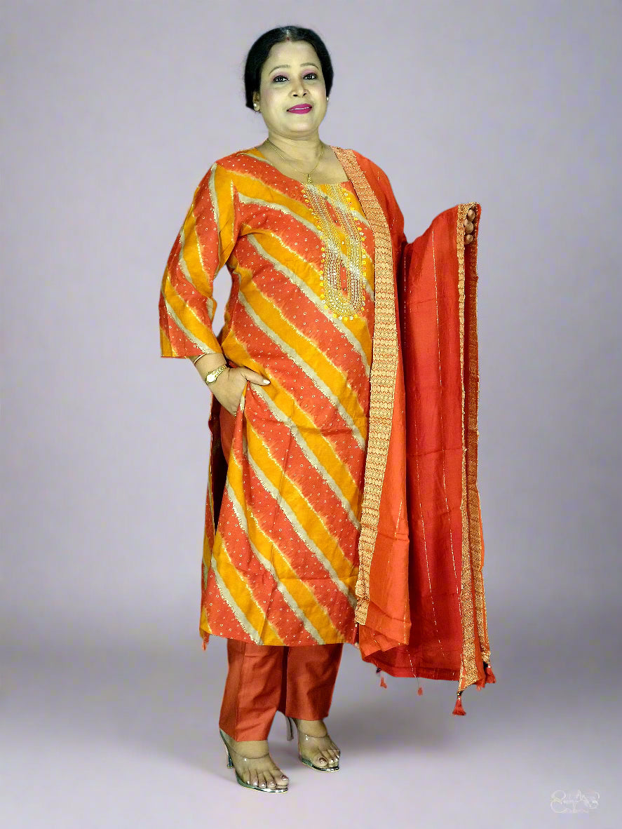 Suhana Three Piece Straight Cut Kurti Set