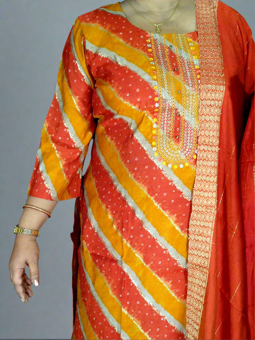 Suhana Three Piece Straight Cut Kurti Set