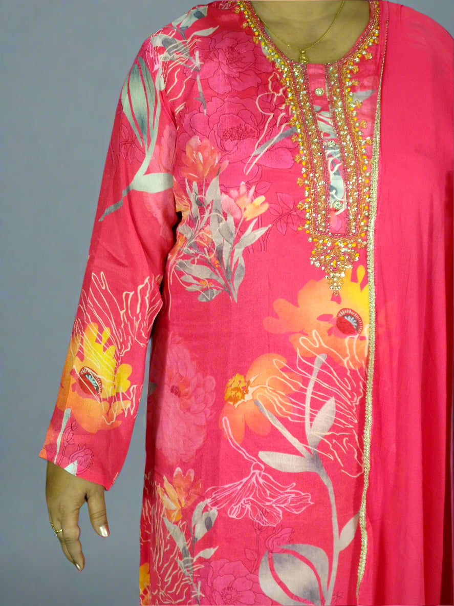 Saanvi Three Piece Straight Cut Kurti Set