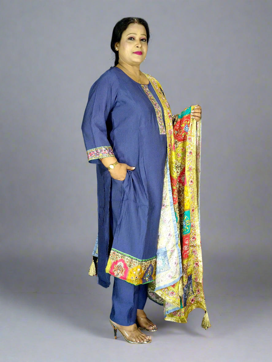Neelam Three Piece Straight Cut Kurti Set