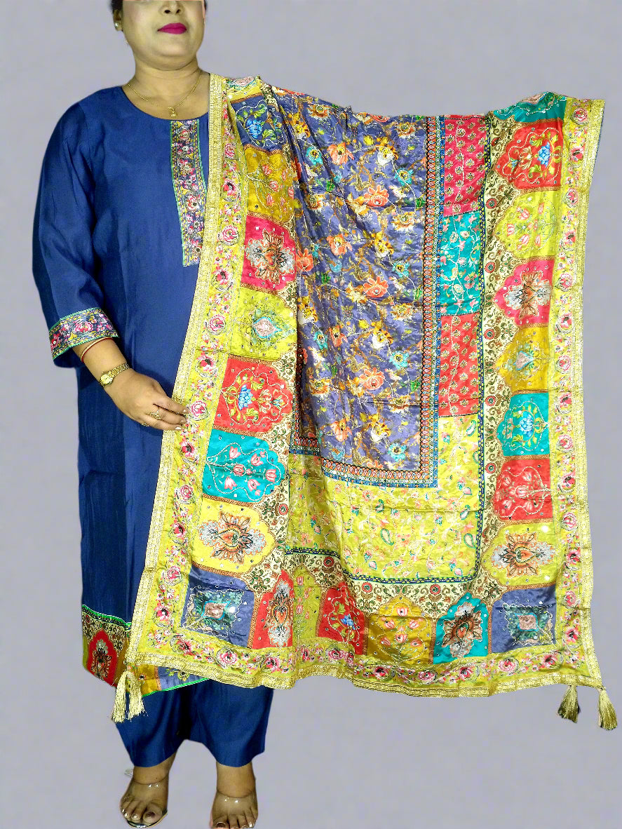 Neelam Three Piece Straight Cut Kurti Set